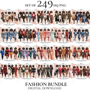 Black Women Bundle Clipart, Office Girl Clipart, Black Women Lady Boss Clipart, Fashion Women Bundle Clipart