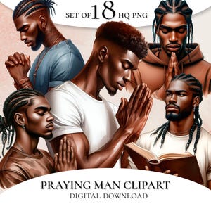 Praying Black Men Clipart, African American Men Clipart, Black Man Clipart, Business Man Clipart