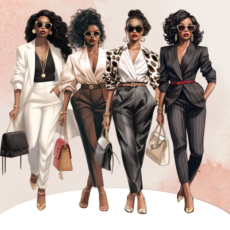 Black Women Clipart, Office Girl Clipart, Black Women Lady Boss Clipart ...