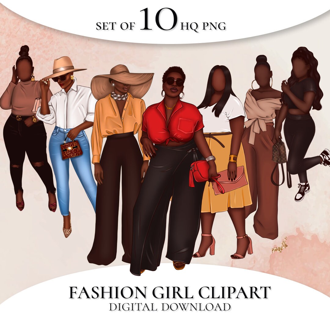 Curvy Black Women Clipart, Black Women, African American Clipart ...
