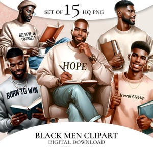 Zwarte mannen clipart, Afro-Amerikaanse mannen clipart, zwarte man clipart, zakenman clipart, motiverende clipart