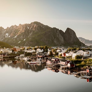 Reine, the most scenic village in the Lofoten Islands. Photo paper poster