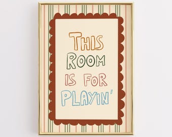 Playroom Poster, Whimsical Kids Wall Art (Digital Download)
