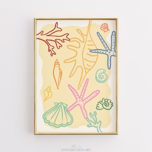 Preppy Summer Wall Art Prints, Trendy Pastel Aesthetic, Colorful Abstract Wall Art, Coastal Poster, Trendy Summer Prints, Digital Download