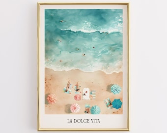 Coastal Wall Art, Aerial Beach Prints, Beachy Magazine Poster, Waves Print, Beachy Dorm Room Decor, Surf Wall Art, Trendy Instant Download