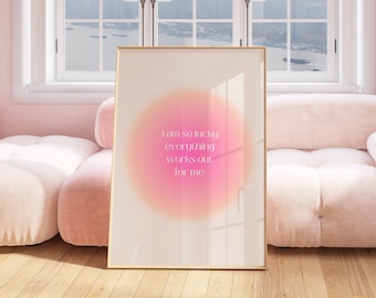 Pink Grainy Gradient Affirmation Poster Instant Download, Trust the ...