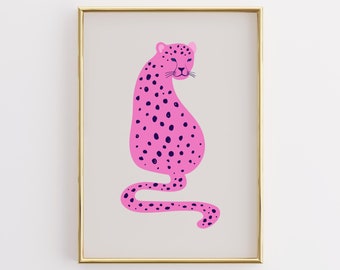 Pink Leopard Print, Trendy Preppy Wall Art (Digital Download)