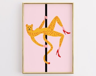Funky Leopard Print, Eclectic Maximalist Wall Art (Digital Download)