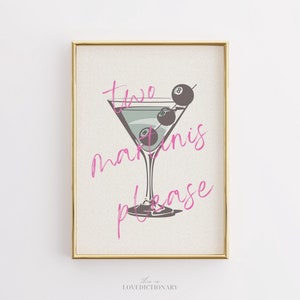 Cocktail Prints, Bar Cart Wall Decor, Cocktail Posters, Bar Cart Accessories, Gallery wall set, Aesthetic Posters, Alcohol Print, Trendy Art
