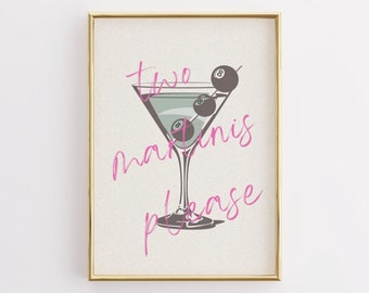 Cocktail Print, Bar Cart Decor, Trendy Alcohol Poster (Digital Download)