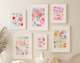 Flower Market Gallery Wall Art Prints, Set of 6 (Digital Prints)