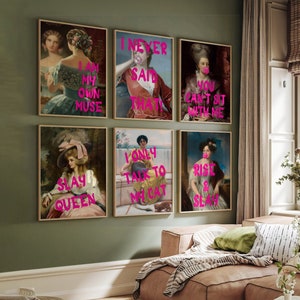 Set Alter Art, Art mural éclectique, Portrait vintage, Retouche de portrait, Retouche d'impression, Décoration sombre, Ensemble mural de galerie, Peinture à l'huile baroque antique