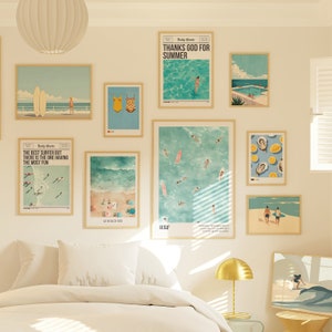 Set of 10 Coastal Life Beach Surf Gallery, Coastal Wall Art, Surf Up Wall Art, Beachy Dorm Room Decor, Beach House Decor,Instant Download