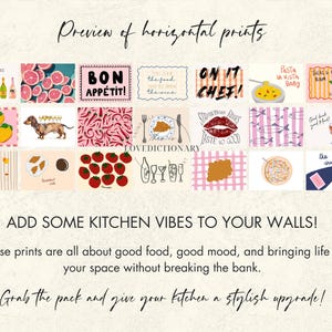 100+ kitchen art prints bundle, food & drink wall... Kitchen Gallery Wall Set Over 100, Kitchen Wall Art, Food Prints, Hand ...