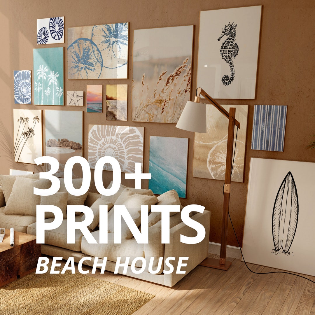 300 Nautical Gallery Wall Prints Coastal Wall Art Boho Beach Gallery