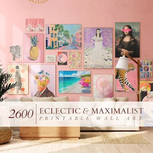 MEGA BUNDLE Of Eclectic Gallery Wall Set, Maximalist Wall Art, Vintage Prints, Maximalist Home Decor, Eclectic Prints, Van Gogh, Monet
