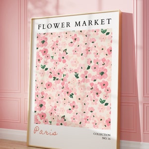 Flower market, Flower Gallery Wall Set, Trendy Floral Posters, Colorful Art Print, Botanical Art Set,Digital Download