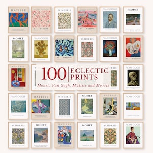 100+ Gallery Wall Set, MEGA BUNDLE MIX Set, Matisse Wall Art, Monet Poster, Morris Vintage Wall Set, Monet Decor, Digital Download