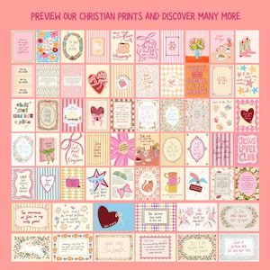 Christian Coquette Wall Art Bundle, Pink Bible Verse Prints (Digital Download) image 6