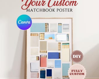 Custom Photo Matchbook Template, DIY Personalized Print (Edit on Canva)