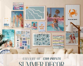 Quadros decorativos para parede com tema costeiro, decoração de verão para a praia (download digital)