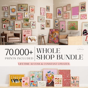 Venta de toda la tienda, arte mural en paquete, galería vintage, impresiones eclécticas y maximalistas, decoración de paredes de cocina, pinturas boho, carteles de moda