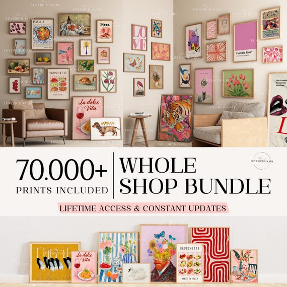 Entire Shop Sale, Bundle Wall Art, Vintage Gallery Set