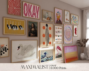 Eclectic Gallery Wall Art Set, Vintage Maximalist Prints (Digital Download)