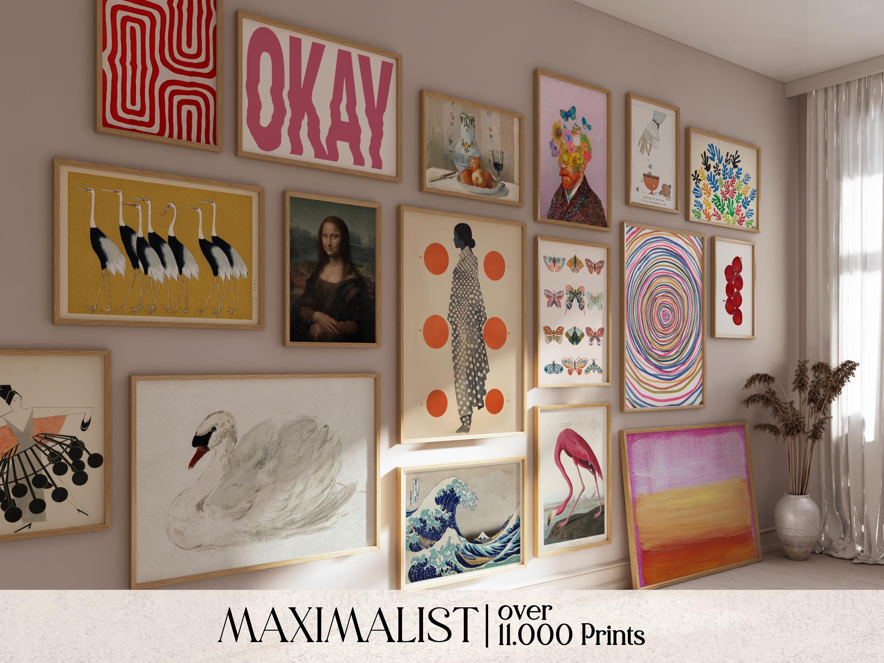 Eclectic Gallery Wall Art Set, Vintage Maximalist Prints (digital