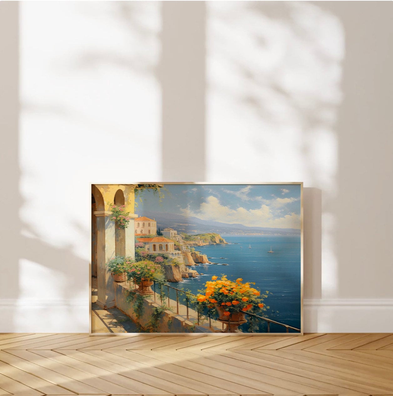 Vintage Mediterranean Coastal Print Set, Gallery Wall Art (digital ...