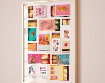 Vintage Matchbox Art Print, Trendy Aesthetic Poster (Digital Download)