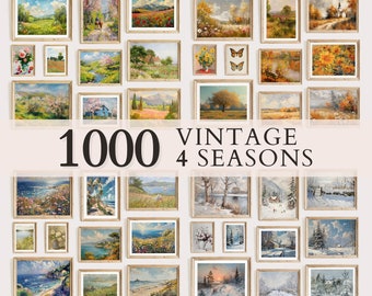 Set da parete per galleria vintage di 1000, set di arte da parete per galleria, set di stampe da parete MEGA BUNDLE eclettico, arredamento per la casa in fattoria, set di arte da parete di campagna