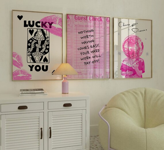 Preppy Room Decor Aesthetic Canvas Wall Art Prints, Trendy Preppy Posters  Wall H
