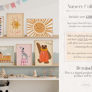 Bundle of +1250 Nursery Prints, Kids Room Wall Art, Baby Room Decor, Playful Animal Prints, Eclectic Nursery Wall Art, Educational Prints image 10