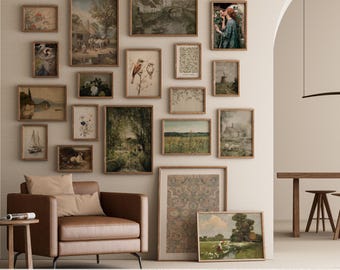 250+ French Country Gallery Wall Print Set,Vintage Spring Prints, Landscape Painting Printable Wall Art, Farmhouse Wall Decor, Antique Print