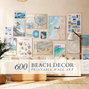 Set of 600 Coastal Wall Set Prints, Nautical Decor, Surf Prints, Prints Summer Wall Art, Beach Prints, Trendy Beach Gallery Wall, Summer Art