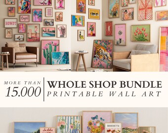 Entire Shop Sale, Bundle Wall Art, Vintage Gallery Set, Eclectic and Maximalist Prints, Kitchen Wall Decor,Boho Paintings, Trendy Posters