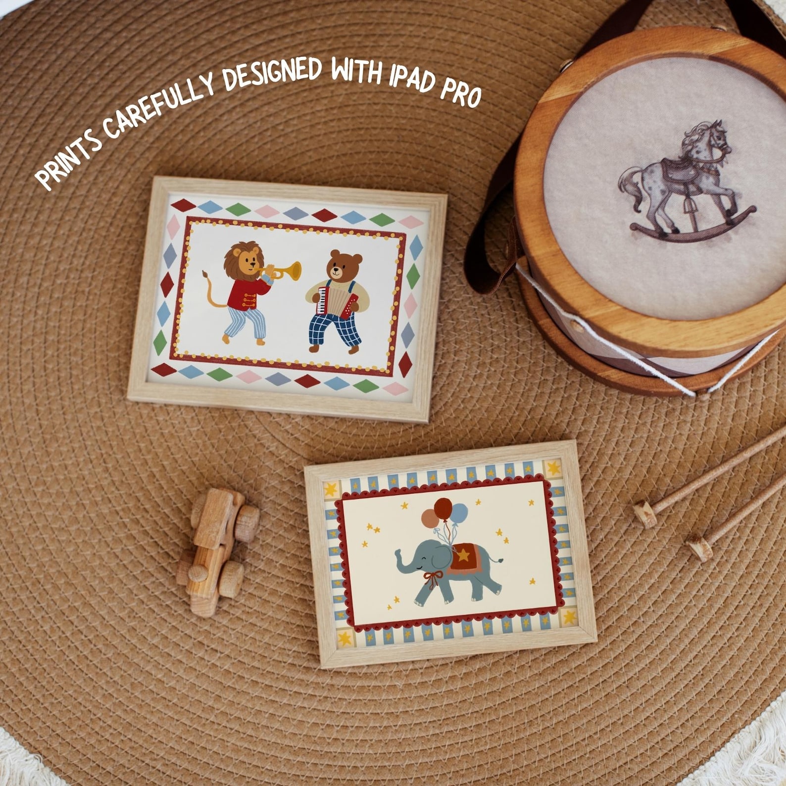 Vintage Circus Nursery Prints, Baby Animal Wall Art Set (20) (digital ...