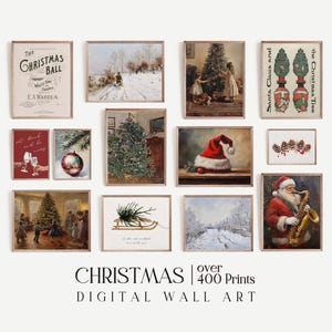 Christmas Print Set, Winter Gallery Wall, 400+ Christmas Prints, Rustic Wall Decor, Xmas Printable Wall Art Download