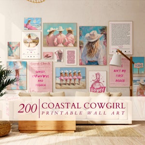 200 stampe eclettiche, arte della parete occidentale, arte della parete massimalista, stampe estive, arredamento cowgirl, arredamento della camera preppy, arte colorata, DOWNLOAD DIGITALE immagine 1