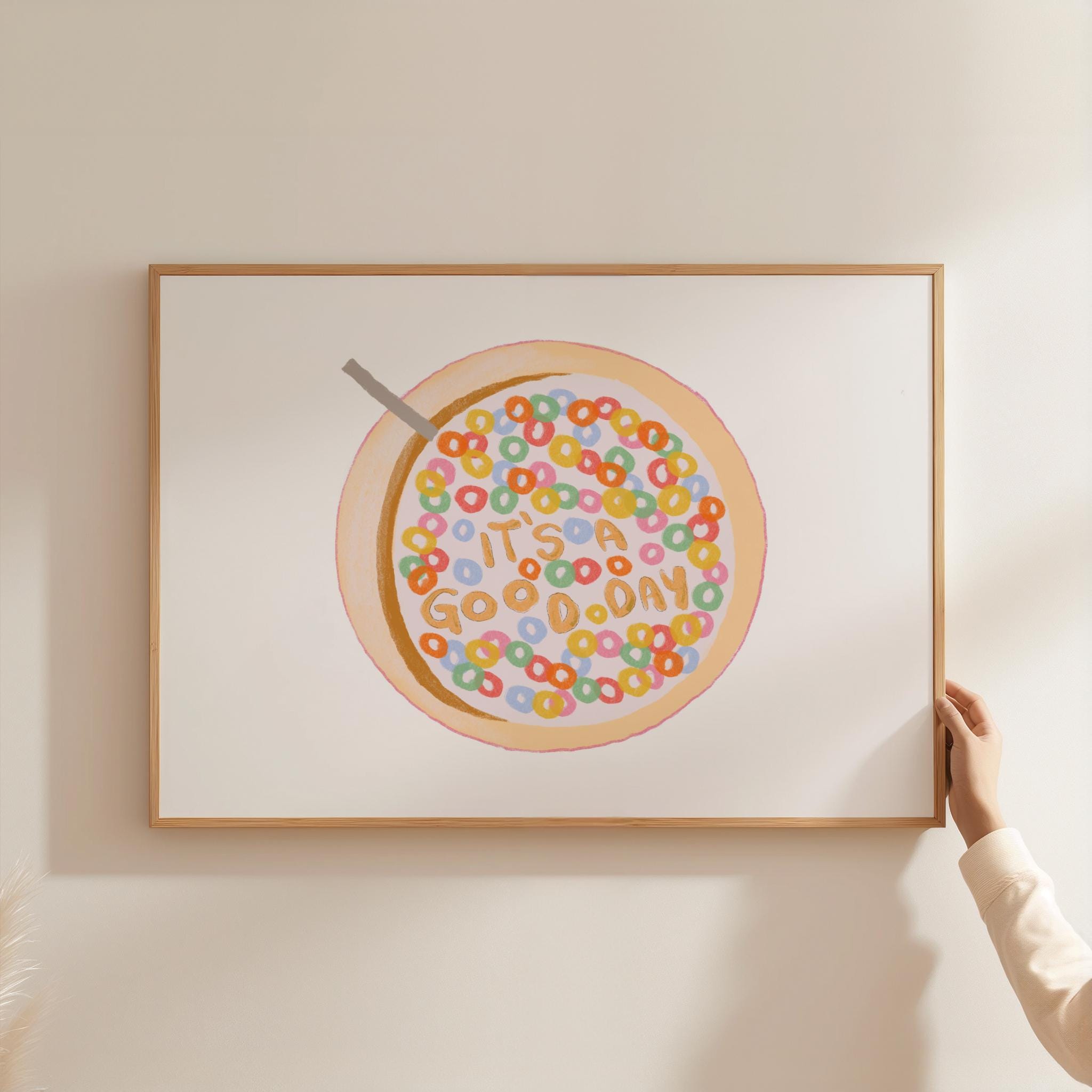 It's a Good Day Cereal Bowl Art Print, Hand-drawn Breakfast ...