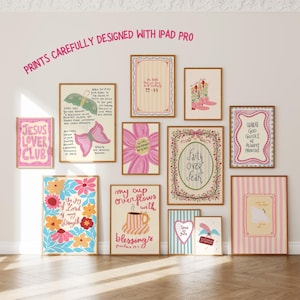 Christian Coquette Wall Art Bundle, Pink Bible Verse Prints (Digital Download) image 5