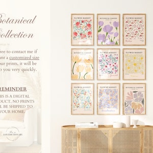 Blumenmarkt-Druckset mit 100 Blumengalerie-Wandset, trendige Blumenposter, buntes Kunstdruckpaket, botanisches Kunstset, digitaler Download Bild 7