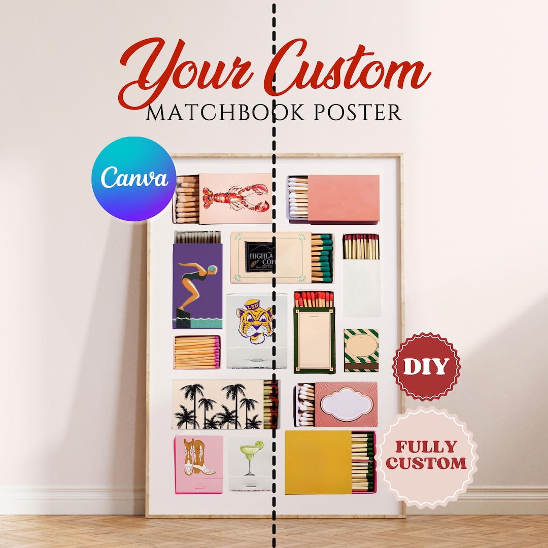 Blank Matchbook Template, Custom Photo Print, Custom Matchbook Print,  Custom Picture Gift, Personalized Print, DIY Matchbook, Edit on Canva - Etsy, image size:1080x1080