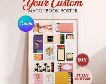 Custom Photo Matchbook Template, DIY Gift (Edit on Canva)