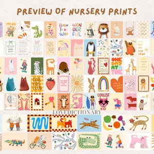 Bundle of +1250 Nursery Prints, Kids Room Wall Art, Baby Room Decor, Playful Animal Prints, Eclectic Nursery Wall Art, Educational Prints image 3