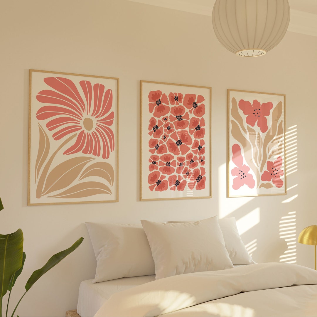 Set of 3 Flower Market Prints, Matisse Print, Wavy Leaves Wall Art ...