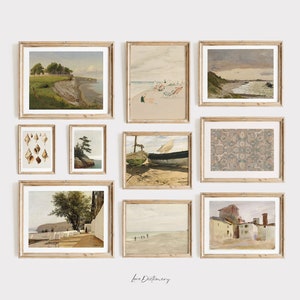 vintage beach wall art | set of 10 prints | coastal art prints | nautical wall art | summer gallery wall | Mediterranean | digital prints