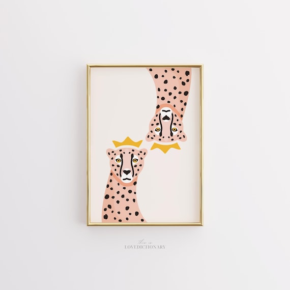Pink Leopard Poster Print, Preppy Room Decor (Digital Download)