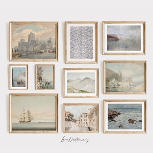 vintage mediterranean wall art, set of 10 prints, mediterranean decor, coastal wall art, gallery wall art,Mediterranean Print,digital prints
